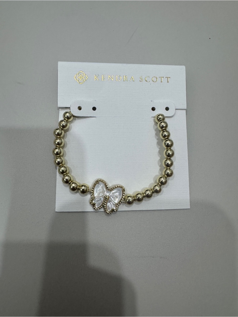 Kendra Scott Gold Beaded Bracelet with Butterfly Accent